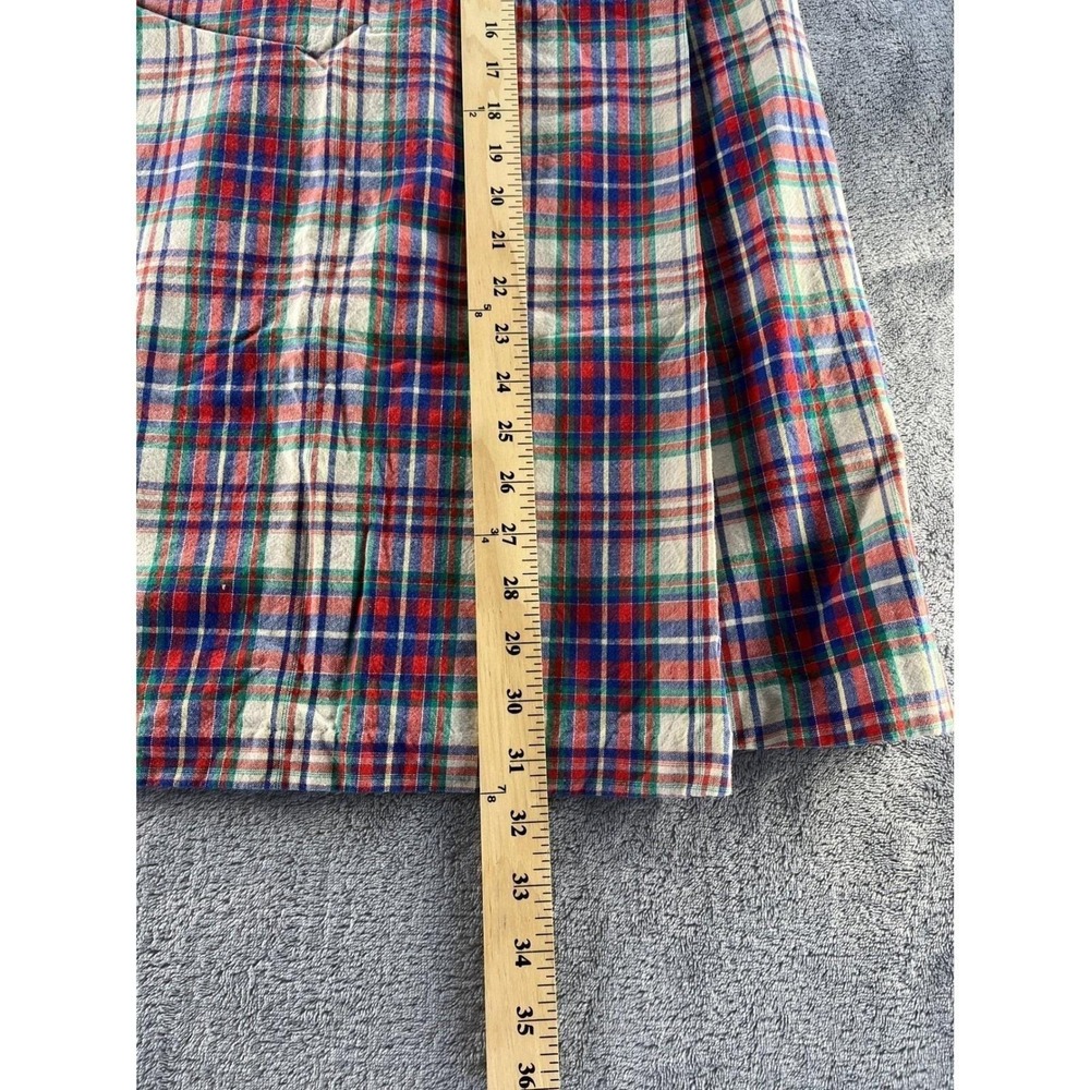 Vintage 80s Susan Bristol Plaid Maxi Skirt 10 Multi Color Wrap Grandma Modest - Picture 9 of 10